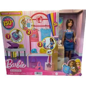 Mattel Barbie Make & Sell Boutique Playset W/Brunette Doll 150+ Pc. GREAT GIFT!